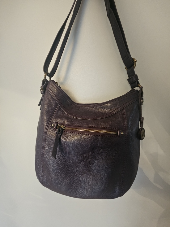 The Sak Handbags - The Sak Reggio Aubergine Genuine Leather Shoulder Bag/Crossbody Bag